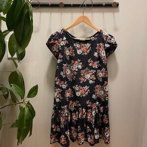 Anthropologie Pins & Needles Small Dress | Floral, Tulip Sleeve, Drop Waist $129